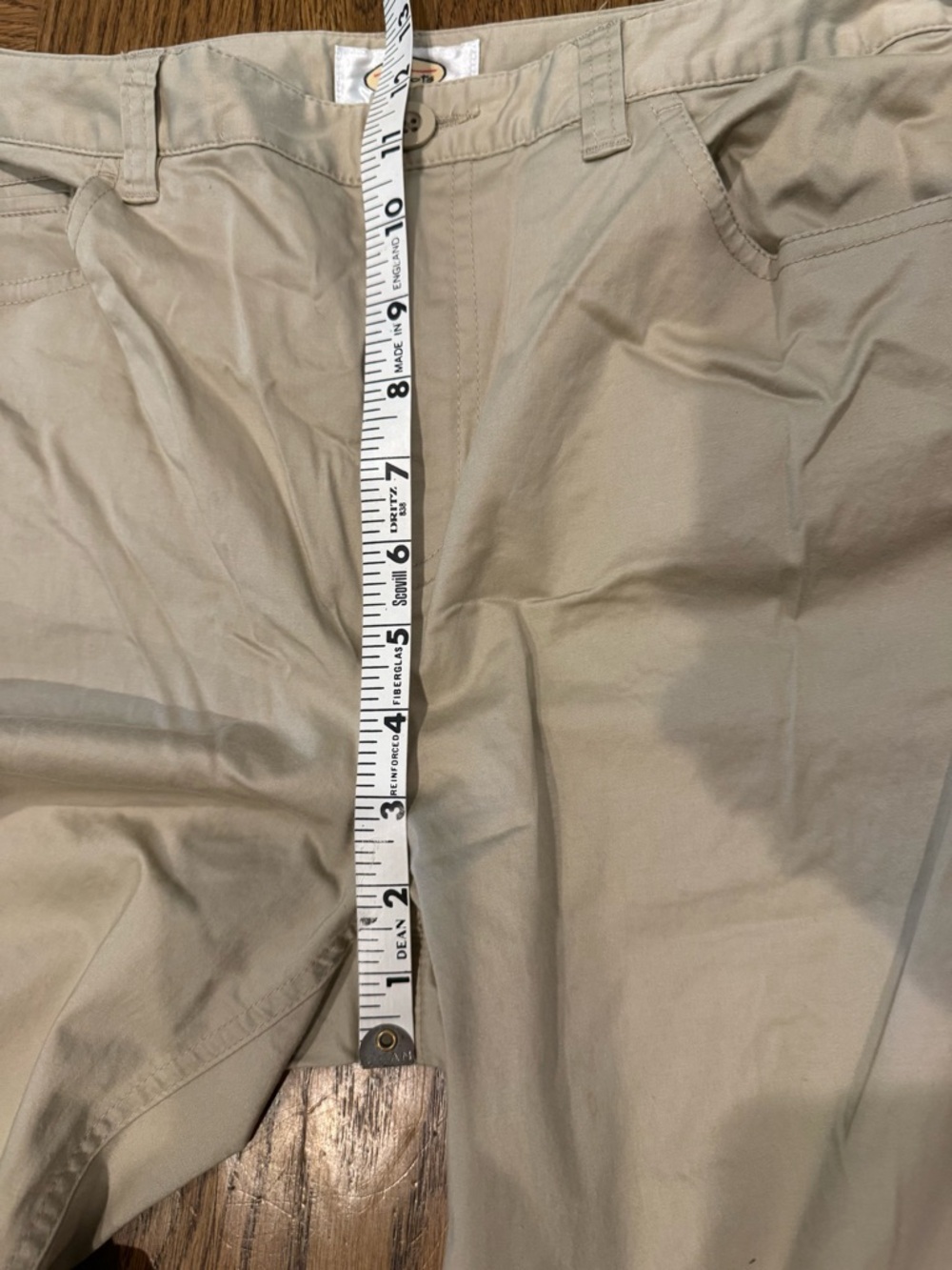 Talbots Classic Beige Khaki Pants Size 10 Stretch Straight Leg - Picture 5 of 9